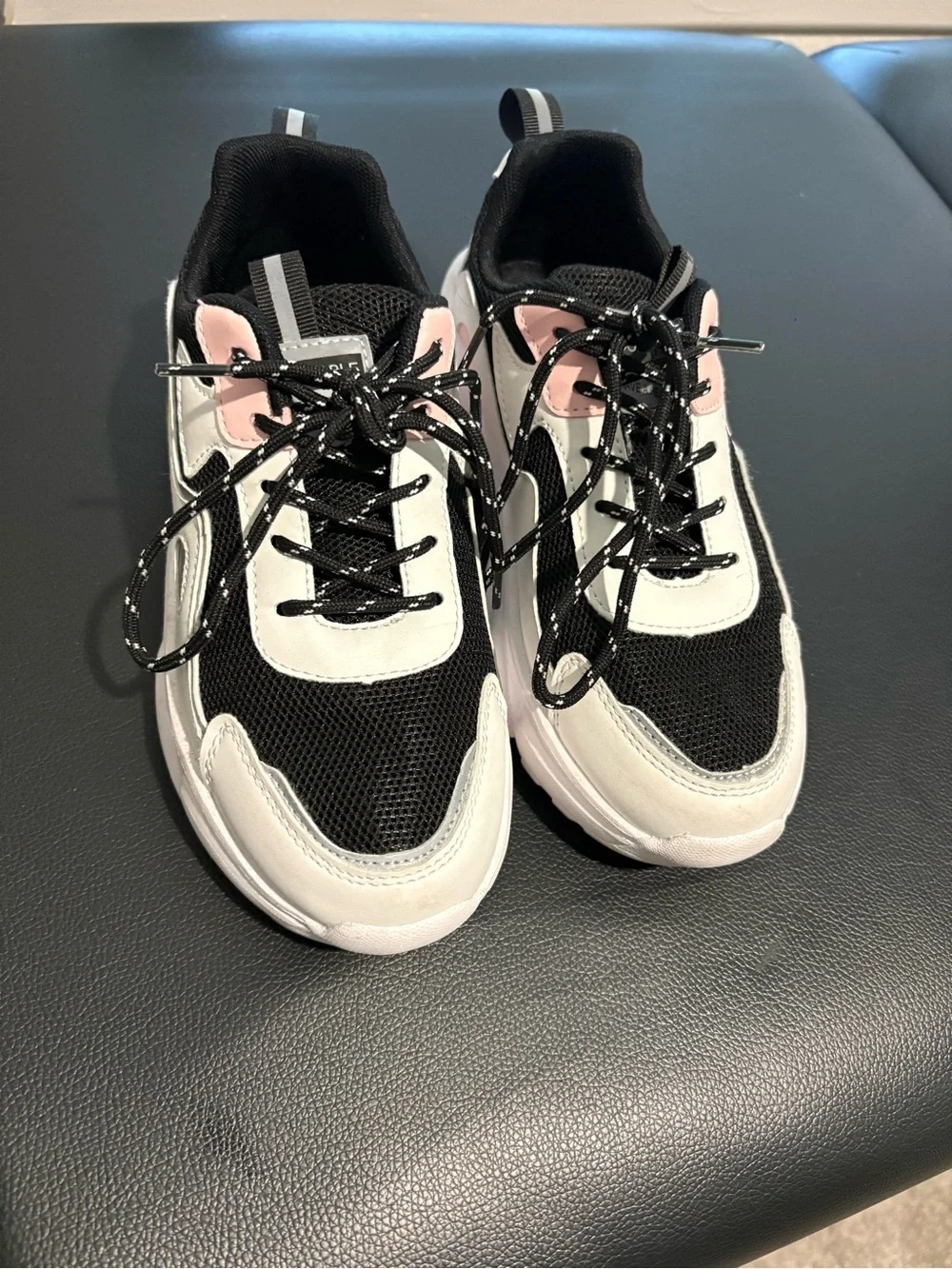 Kids Black and Pink Chunky Athletic Sneakers